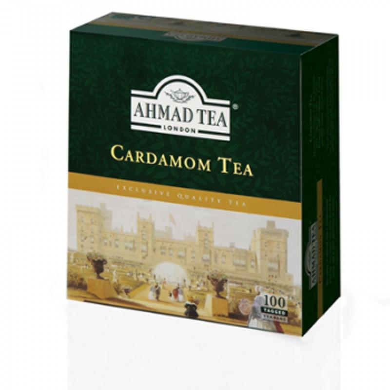 Ahmad Flavoured Cardamon Tea, 100 Tea Bags-Tea-Mullaco Online