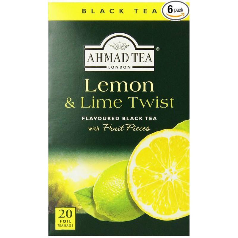 Ahmad Tea, Flavoured Lemon & Lime Tea, 20 Tea Bags-Tea-Mullaco Online
