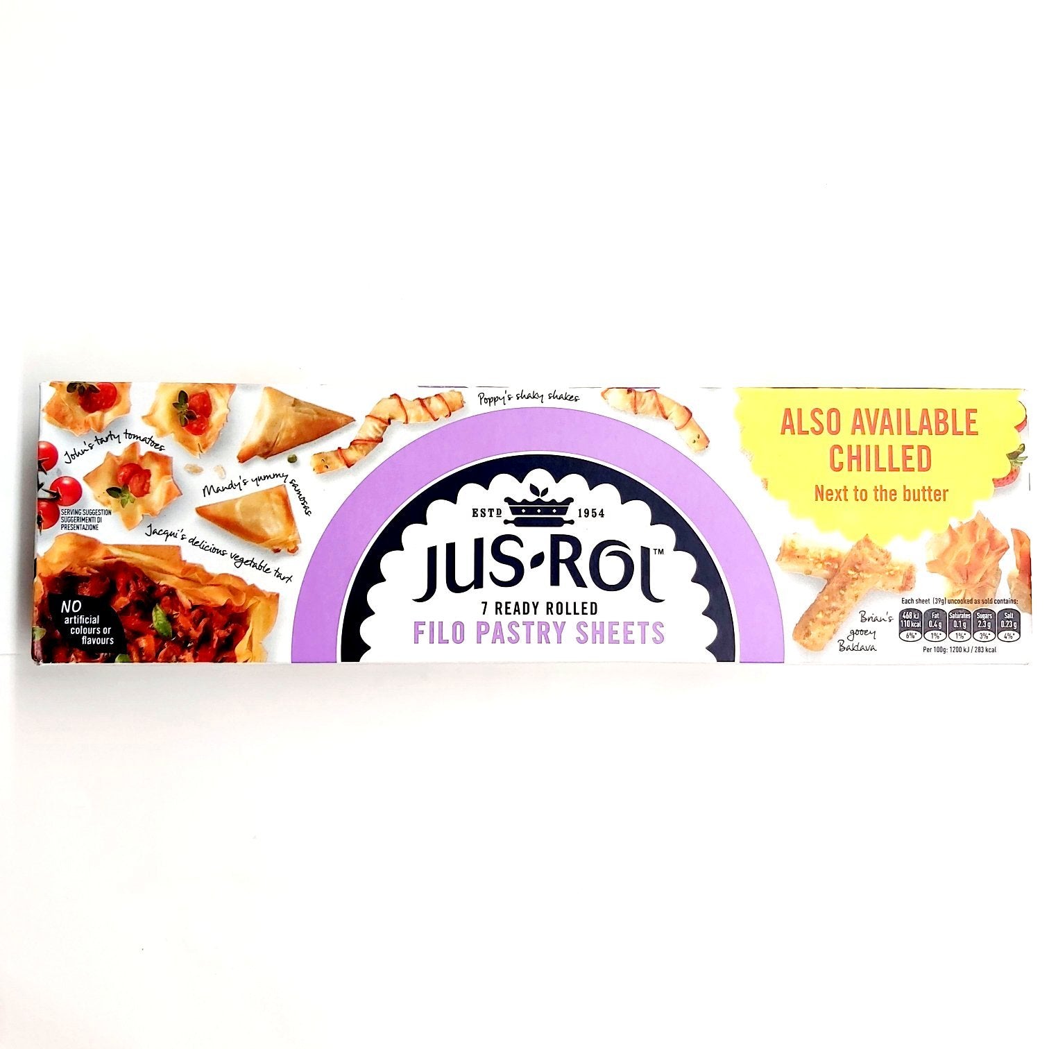 Jus-Rol Filo Pastry Sheets 270g/6 sheets(Filo Dough) - Kellys Expat Shopping