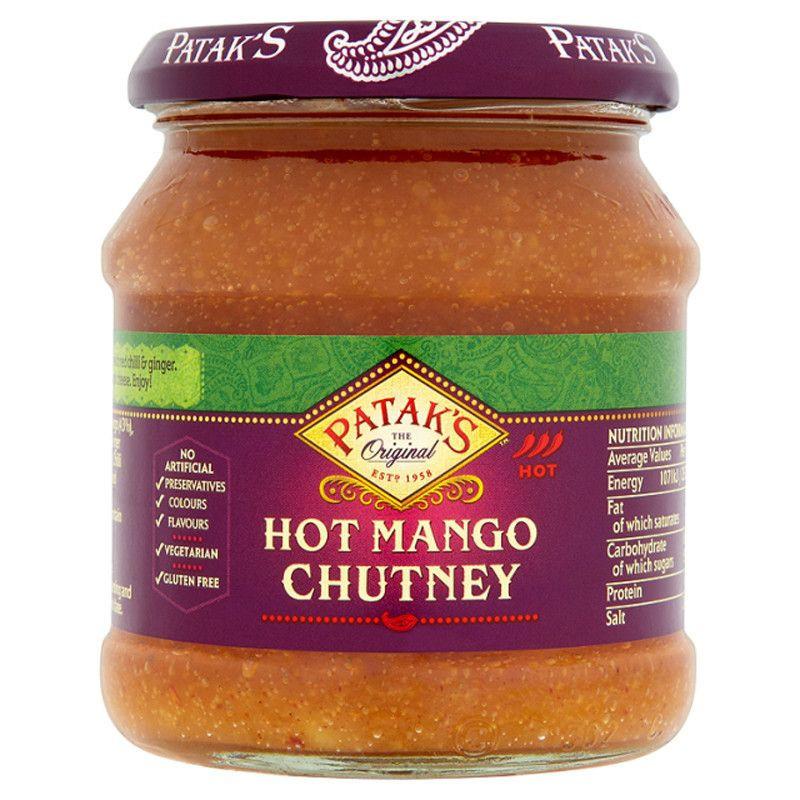 Pataks Hot Mango Chutney 340g-Sauces-Mullaco Online